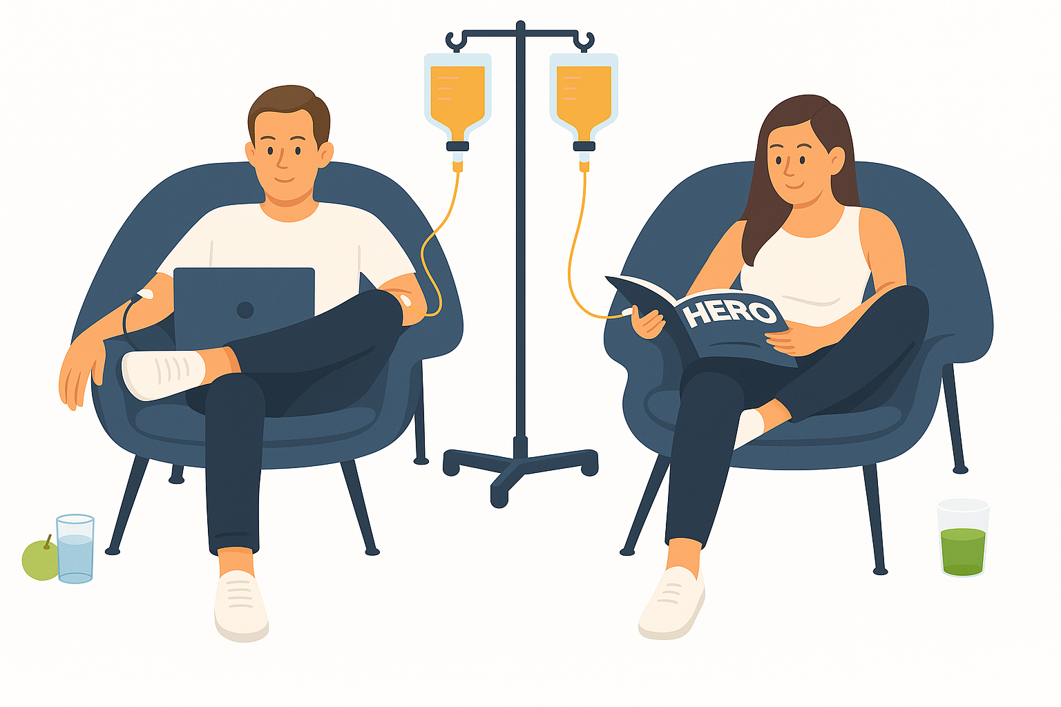 Professional nurse in Prague administering IV drip therapy at patient's home - home healthcare services