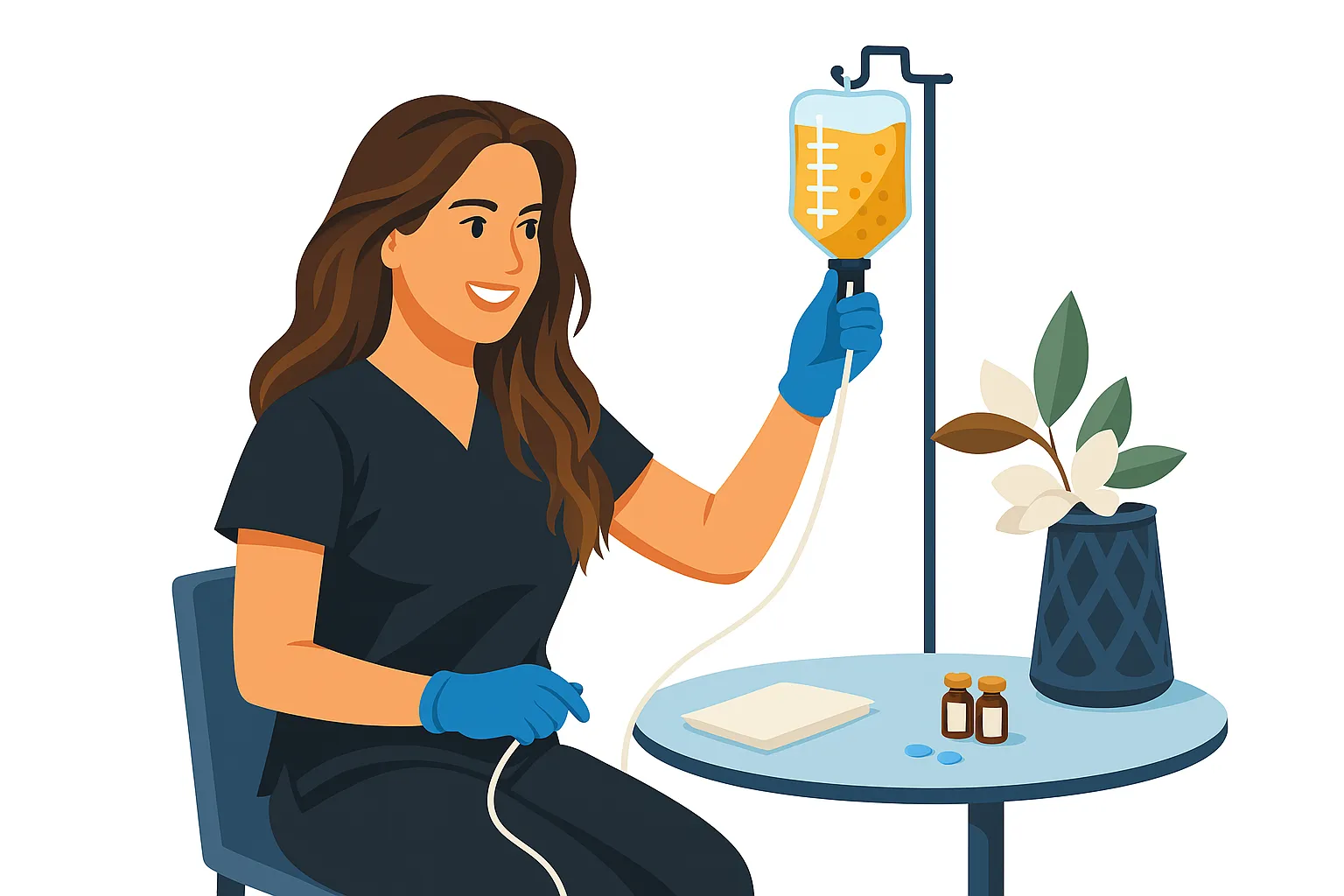 IVF support nurse in Prague administering fertility injection